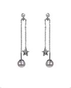 Cz By Kenneth Jay Lane - Pearl And Star Drop Earrings