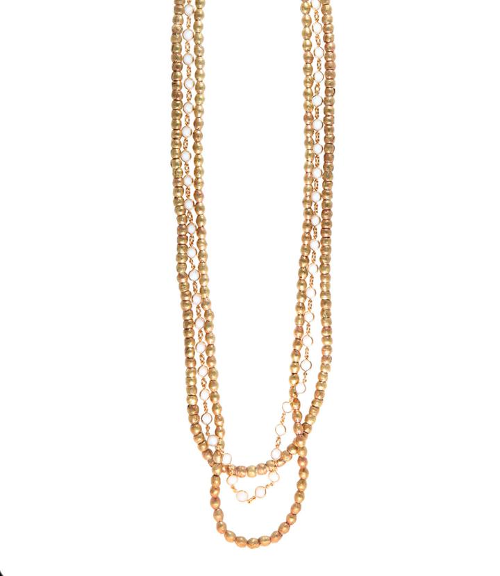 Heather Gardner - Triple Layer Large Crystal Ethiopian Necklace