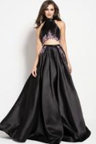 Jovani - 60891 Two-piece High Halter Neck Ballgown
