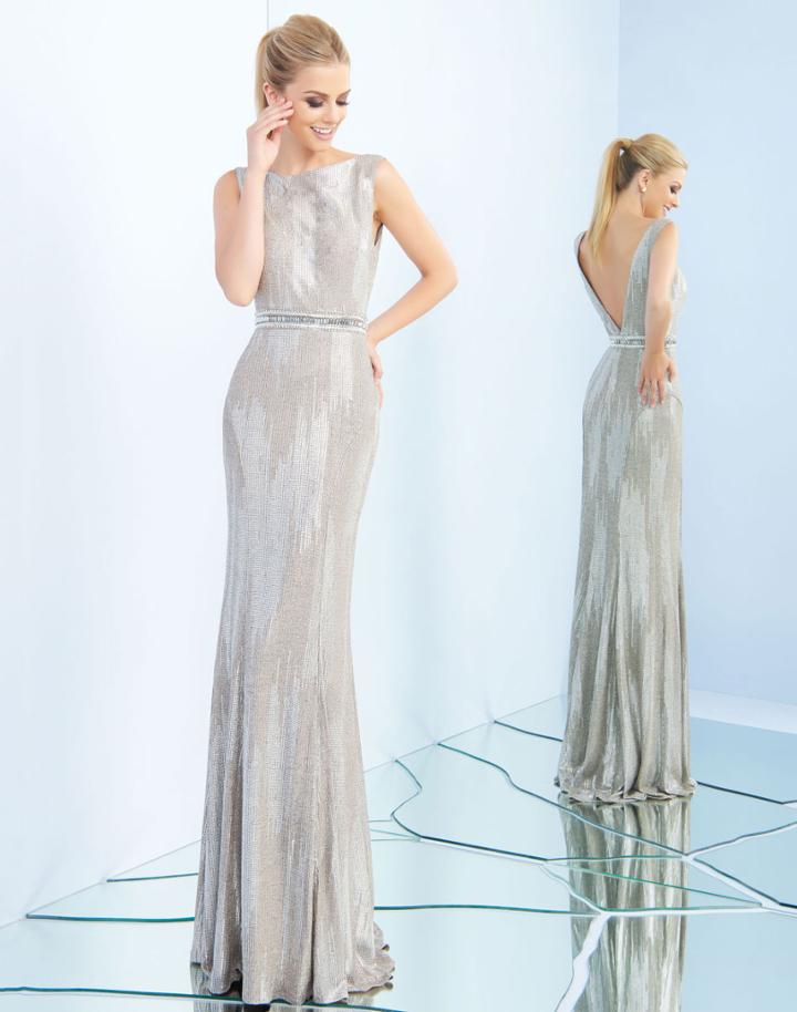 Ieena For Mac Duggal - 25845i Ribbed Jersey Fitted Gown