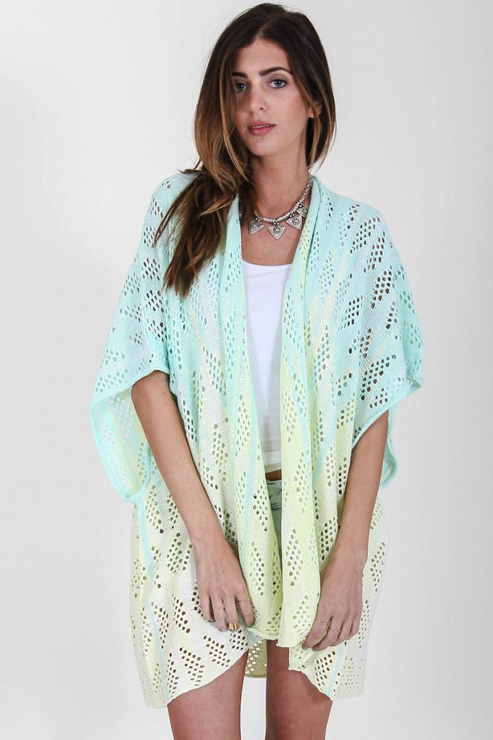 Goddis - Amelia Knit Kimono In Lemon Drop