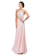 Dancing Queen - Halter Neck Jewel-embellished Bodice Dress 9591