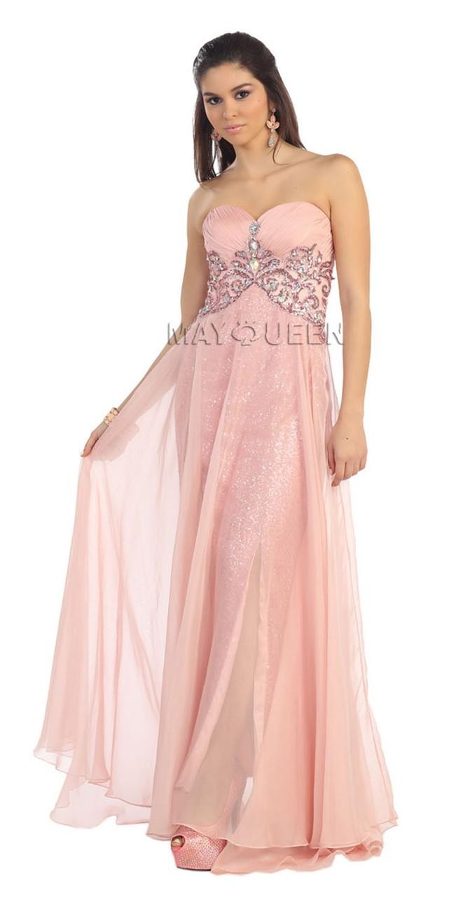 Shimmering Ruched Sweetheart A-line Gown