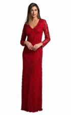 Lara Dresses - 29902 Beaded Long Sleeves Evening Dress