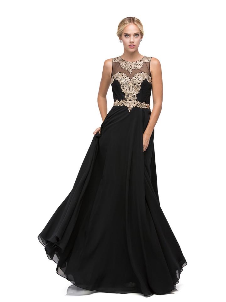 Ornate Lace Illusion A-line Dress