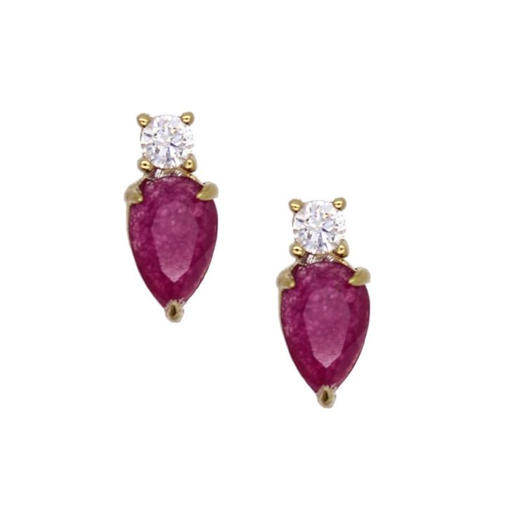 Rachael Ryen - Teardrop Stacked Stud In Tourmaline Jade