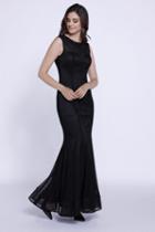 Nox Anabel - 8259 Sleeveless Beaded Mesh Long Dress