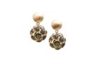 Tresor Collection - Smokey Qtz Origami Sphere Ball Earring In 18k Yellow Gold
