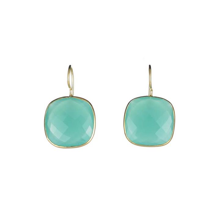 Margaret Elizabeth - Cushion Cut Drops Aqua Chalcedony