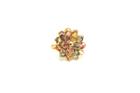 Tresor Collection - Multicolor Tourmaline Flower Ring In 18k Yellow Gold