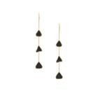 Tresor Collection - Organic Black Diamond Slice 3 Stone Earrings In 18k Yg