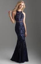 Madison James - 18-604 Embroidered Multi-cutout Sheath Gown