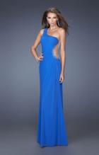 La Femme - 19935 One Shoulder Strap Ruched Gown