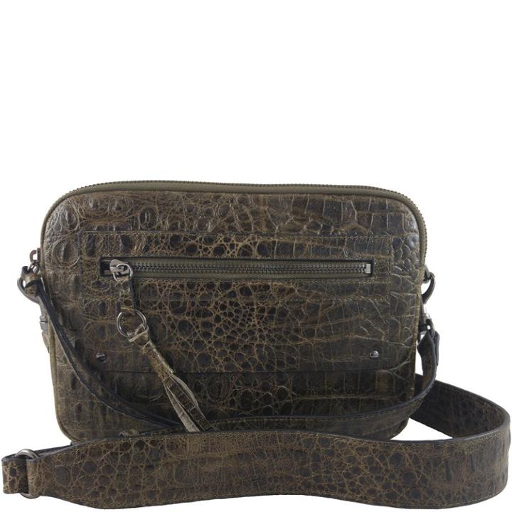 Joelle Hawkens By Treesje - Lidia Large Camera Bag Croco Embossed Cow / Olive