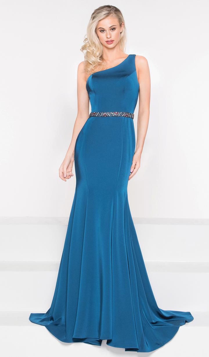 Colors Dress - 1992 Sleek One Shoulder Trumpet Dress