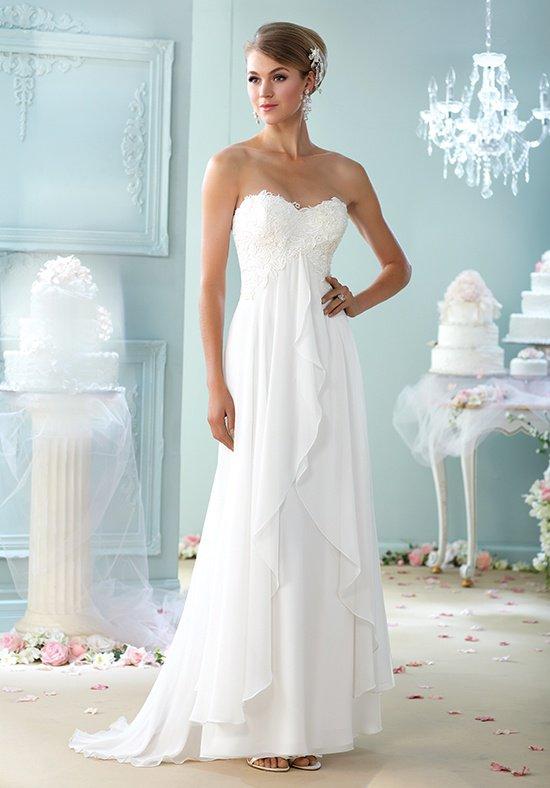 Enchanting By Mon Cheri - 215108 Strapless Lace Sweetheart Chiffon A-line Dress