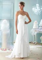 Enchanting By Mon Cheri - 215108 Strapless Lace Sweetheart Chiffon A-line Dress
