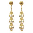 Ben-amun - Gold & Pearl Chandelier Statement Clip On Earrings