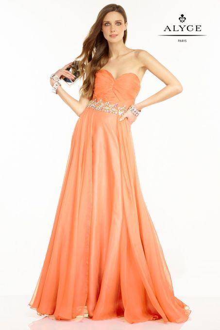 Alyce Paris B'dazzle - 35808 Long Dress In Apricot