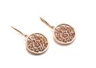 Tresor Collection - Signature Logo Earrings In 15mm With Diamond In 18k Rose Gold