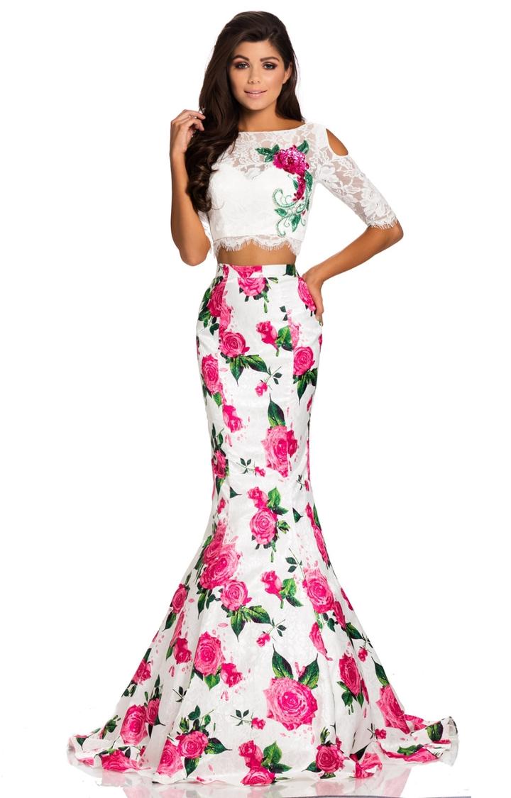 Johnathan Kayne - 8038 Two Piece Illusion Bateau Mermaid Dress