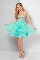 Terani Prom - Ombre Beaded Bodice Lace Back Short Prom Dress 1711p2234