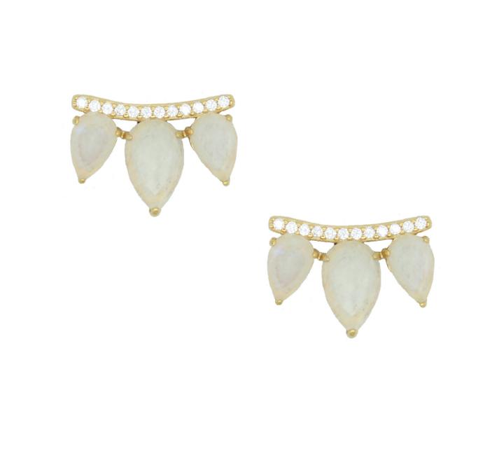 Rachael Ryen - Gemstone Wing Studs - Moonstone