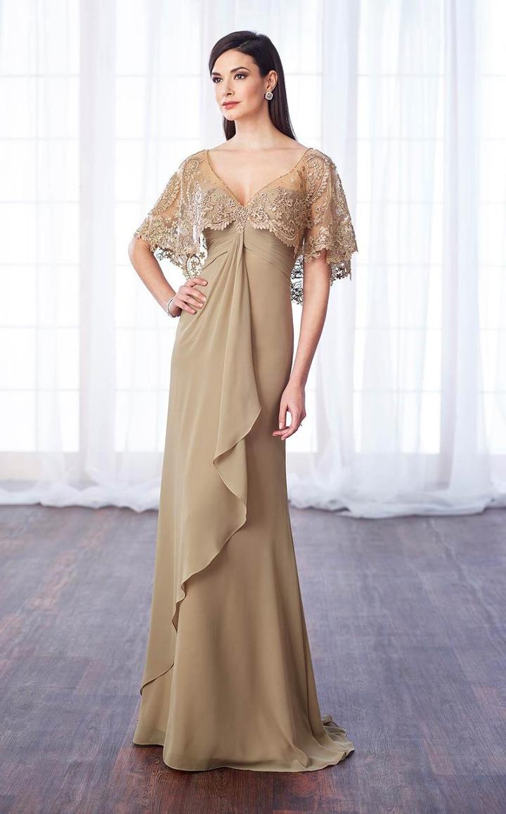Cameron Blake - 217643 Laced V-neck Sheath Dress