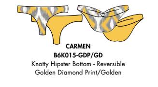 Nicolita Swimwear - New! Knotty Hiptser Reversible Bikini Bottom In Tropical Trance Golden