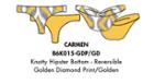 Nicolita Swimwear - New! Knotty Hiptser Reversible Bikini Bottom In Tropical Trance Golden