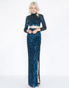 Cassandra Stone - 4650a Sequin Embellished Two Piece Gown