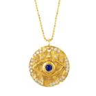 Logan Hollowell - New! 18k Sapphire Eye Of Protection Coin Pendant