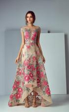 Saiid Kobeisy - 3183 Illusion Embroidered High Low Gown