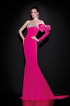 Tarik Ediz - One Sleeve Asymmetrical Illusion Gown 92451