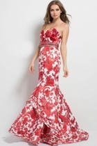 Jovani - 49655 Embellished Printed Mermaid Dress
