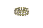 Tresor Collection - Rose Cut Organic Diamond Double Row Ring Band In 18k White Gold