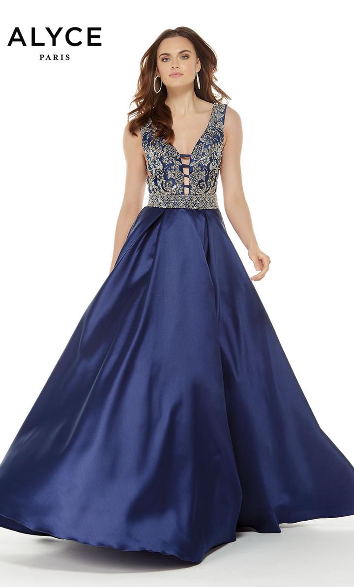 Alyce Paris - 5043 Embellished Plunging V-neck Ballgown