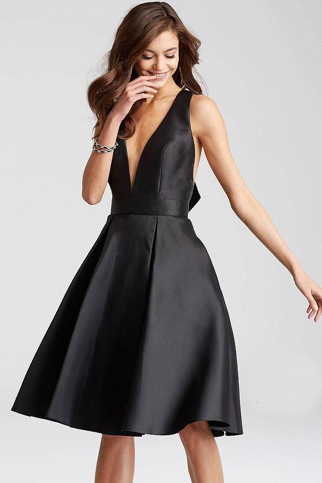 Jovani - Jvn50075 V-neck Mikado A-line Dress