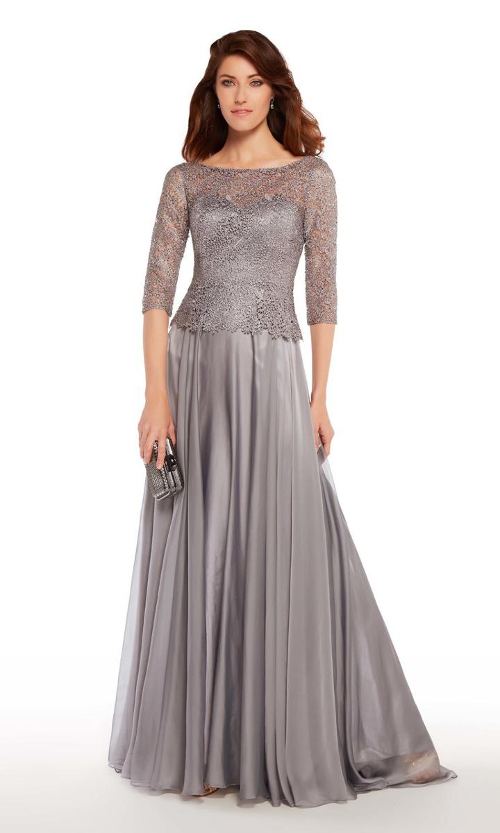 Alyce Paris - 27251 Quarter Sleeve Lace Peplum Evening Gown