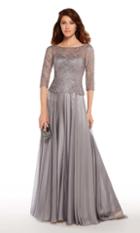 Alyce Paris - 27251 Quarter Sleeve Lace Peplum Evening Gown