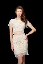 Angela And Alison - 72030 Two Piece Floral Lace Sheath Dress