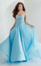 Tiffany Homecoming - Charming Gown With Sheer-layered Skirt 46040