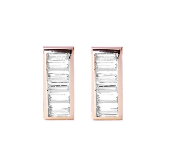 Rachael Ryen - Baguette Bar Studs - Rose Gold