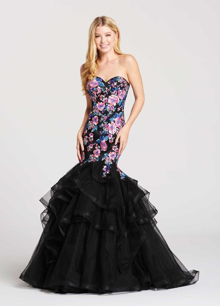 Ellie Wilde - Ew118102 Floral Sweetheart Mermaid Dress