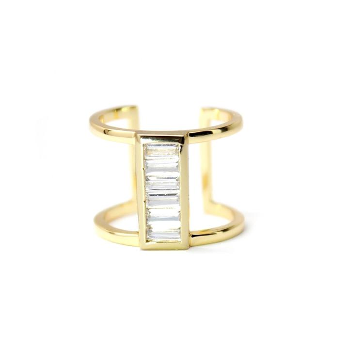 Rachael Ryen - Baguette Cage Ring In Gold