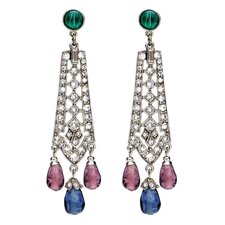 Ben-amun - Velvet Glamour Multi-color Drop Post Earrings