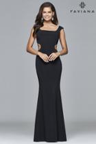 Faviana - 7988 Long Stretch Ottoman Dress With Zipper Detail