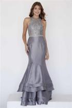Jolene Collection - 18021 Beaded Fitted Layered Mermaid Gown
