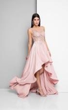 Terani Couture - Sleeveless Hi-low Gown With Sweep Train 1712p2465