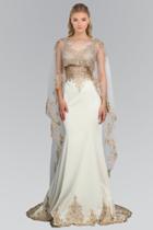 Elizabeth K - Gl1596 Embellished Illusion Bateau Sheath Dress